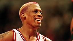 Bulls-Forward Dennis Rodman lachend, Lachen, Spaß, Humor, fun Basketball Herren NBA, Saison 1996 97: Chicago Bulls - Seattle Supersonics