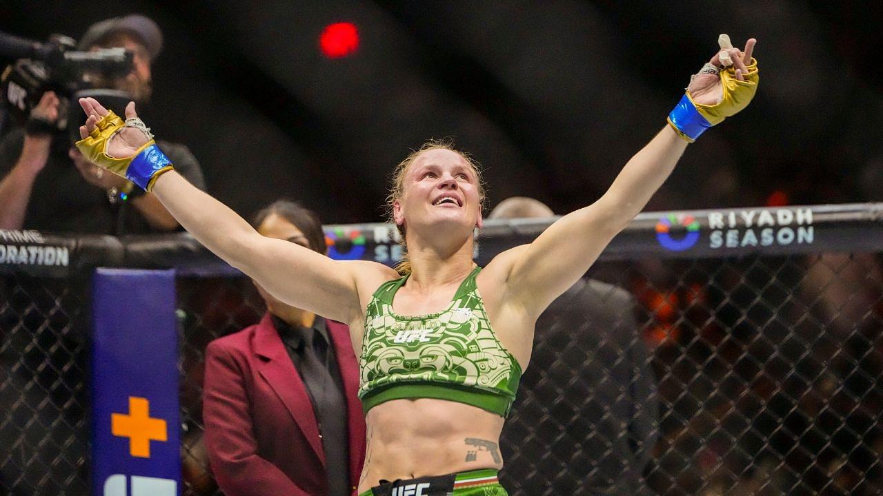 ; Alexa Grasso of Mexico (red gloves) fights Valentina Shevchenko of Kyrgyzstan (blue gloves) during Riyadh Season Noche UFC 306 at The Sphere.