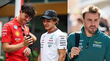 Oliver Bearman, Kimi Antonelli (L) and Fernando Alonso (R)