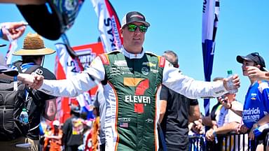 NASCAR Cup Series driver Kyle Busch (8) is introduced before the start of the Wurth 400 race at Texas Motor Speedway.