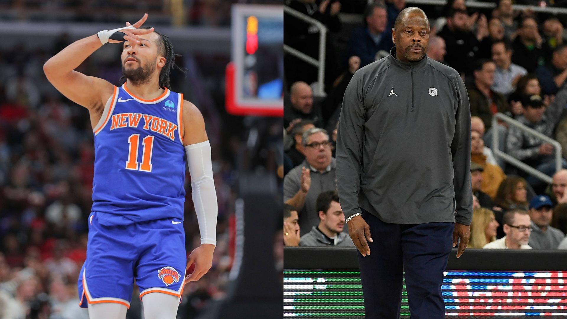 Jalen Brunson (L) and Patrick Ewing (R)