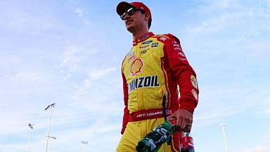 NASCAR Cup Series driver Joey Logano (22) is introduced before the NASCAR All-Star Open at North Wilkesboro Speedway.
