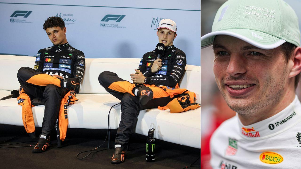 Oscar Piastri and Lando Norris(L), Max Verstappen(R)