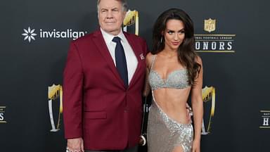 Bill Belichick and Jordon Hudson on the red carpet before Super Bowl LIX NFL Honors at Saenger Theatre.
