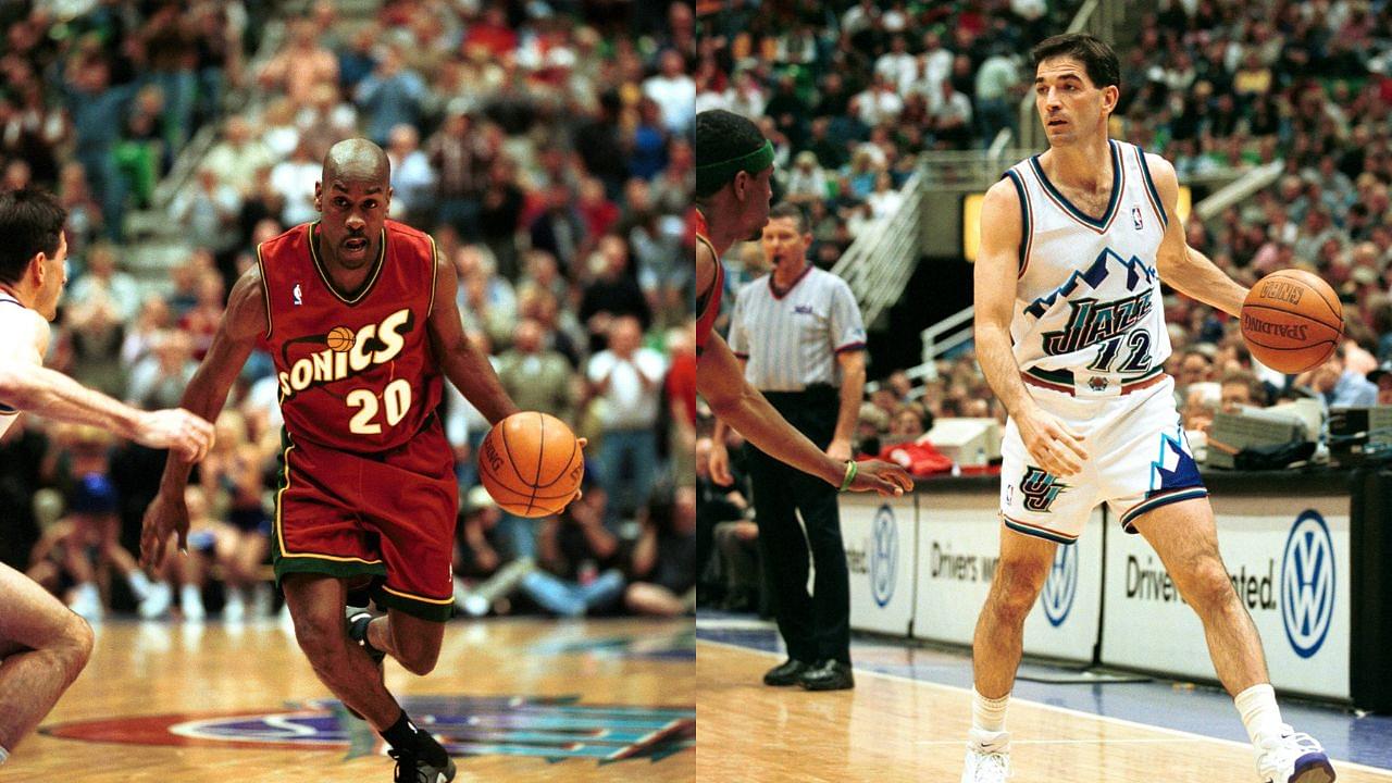 Gary Payton (L), John Stockton (R)