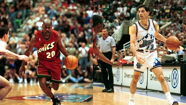 Gary Payton (L), John Stockton (R)