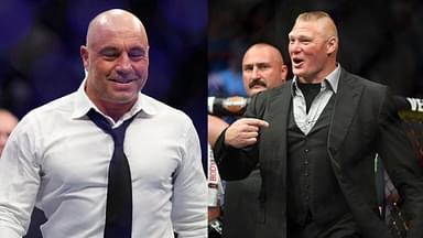 Joe Rogan (L), Brock Lesnar (R)