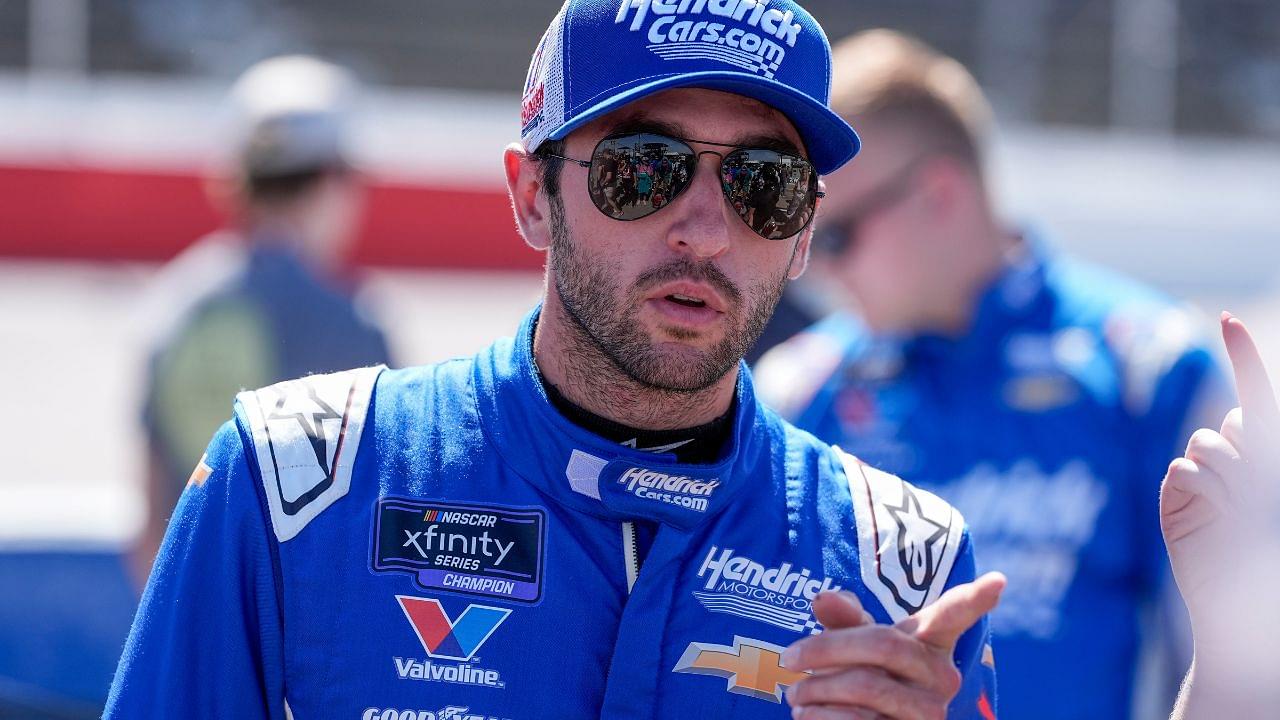 Hendrick Cars driver Chase Elliott on pit road during the Great Clips 200 at Darlington Raceway.