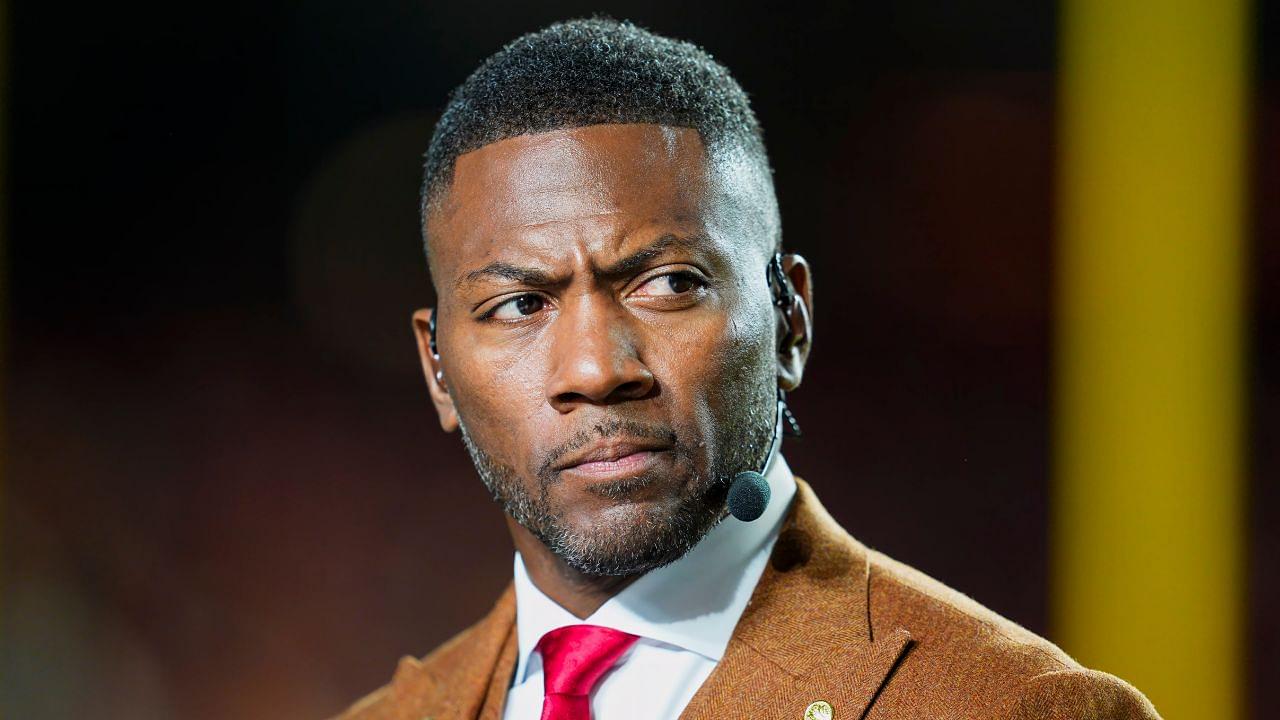 Broadcaster Ryan Clark prior to a game between the Tampa Bay Buccaneers and the Kansas City Chiefs at GEHA Field at Arrowhead Stadium.