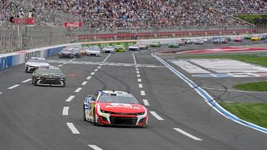 NASCAR Cup Series driver William Byron (24) in front of driver Tyler Reddick (45) during the Coca Cola 600 at Charlotte Motor Speedway.
