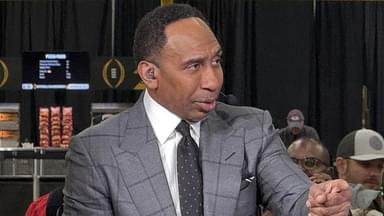 ESPN personality Stephen A. Smith on the ESPN First Take set at the CFP Fan Central at the George World Congress Center