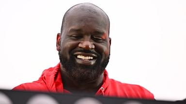 Shaquille O'Neal performs as DJ Diesel after the game between the Washington Nationals and Philadelphia Phillies at Citizens Bank Park.