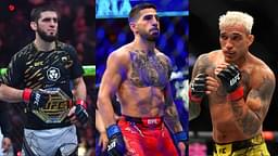 Islam Makhachev (L), Ilia Topuria (C), Charles Oliveira (R)