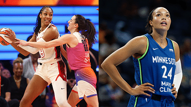 Left: A’ja Wilson and Caitlin Clark; Right: Napheesa Collier