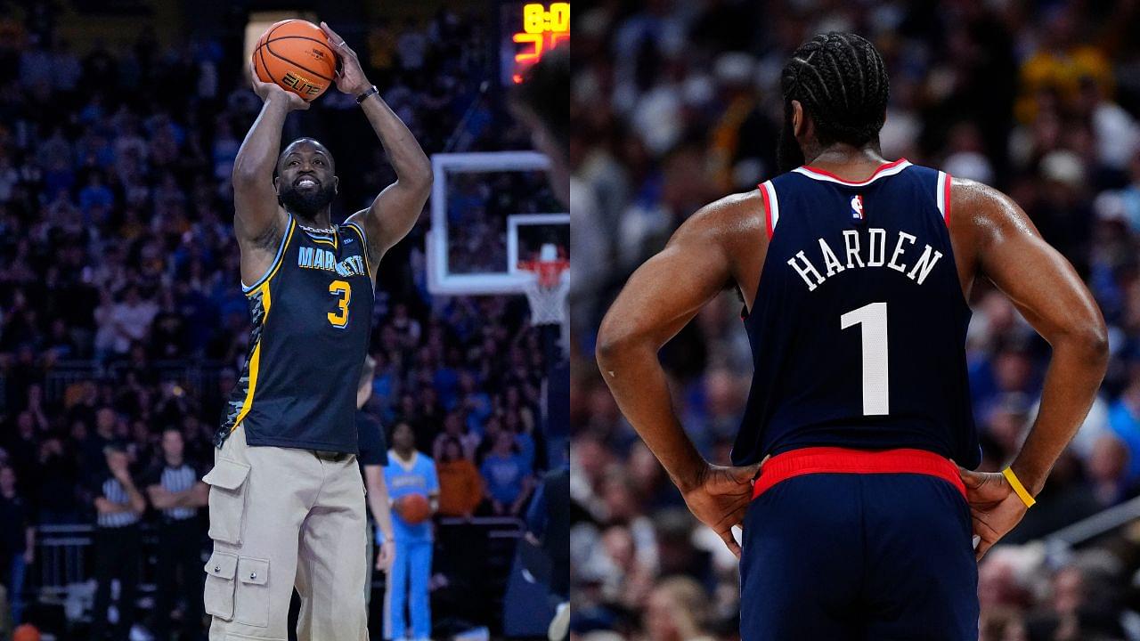 Dwyane Wade (L), James Harden (R)