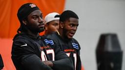 The Cincinnati Bengals practice in the off season on Tuesday May 20, 2025. Bengals 2025 draft pick Shemar Stewart (97).