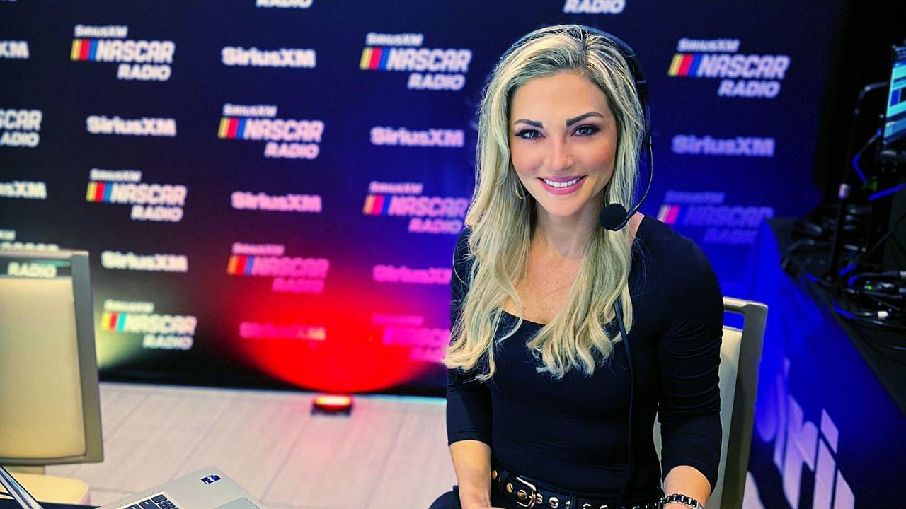 Danielle Trotta during broadcast of the 2025 Daytona 500