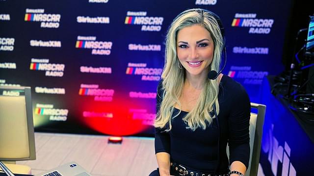 Danielle Trotta during broadcast of the 2025 Daytona 500