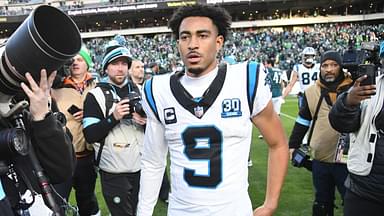 Carolina Panthers quarterback Bryce Young (9) against the Philadelphia Eagles at Lincoln Financial Field.