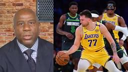 Magic Johnson (L) and Luka Doncic (R)