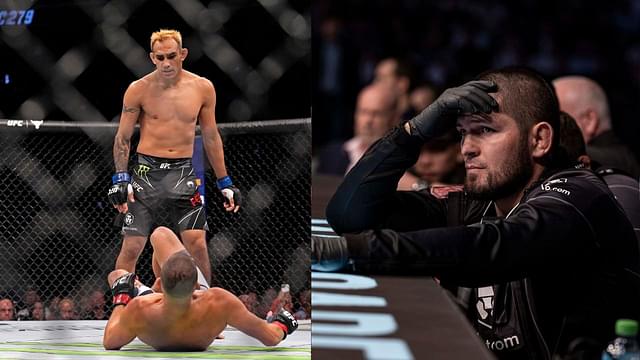 Tony Ferguson (L), Khabib Nurmagomedov (R)