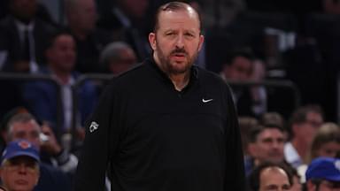 May 29, 2025; New York, New York, USA; New York Knicks head coach Tom Thibodeau looks on in the first quarter against the Indiana Pacers during game five of the eastern conference finals for the 2025 NBA Playoffs at Madison Square Garden