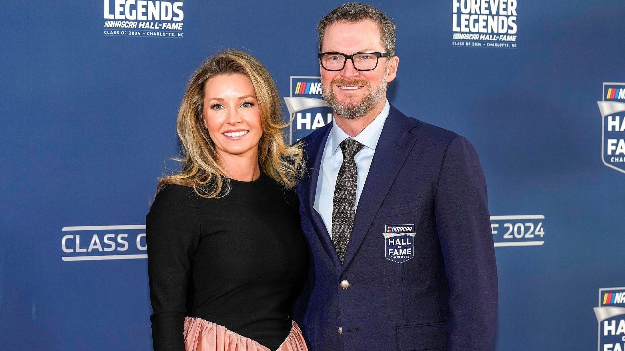 Dale Earnhardt Jr. and his wife Amy during the red carpet at Charlotte Convention Center Crown Ballroom.