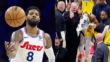 Paul George (L), Tyrese Haliburton (R)