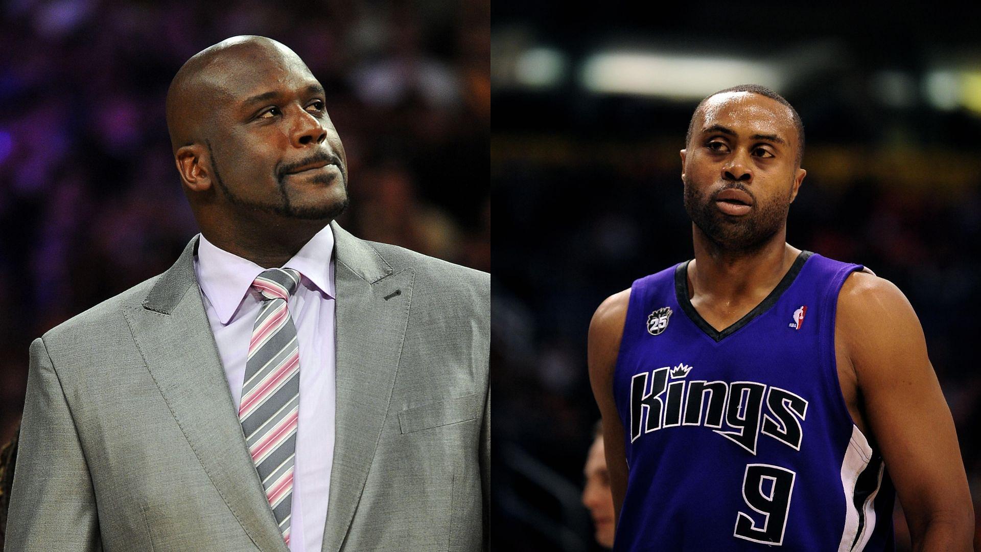 Shaquille O'Neal (L) and Kenny Thomas (R)