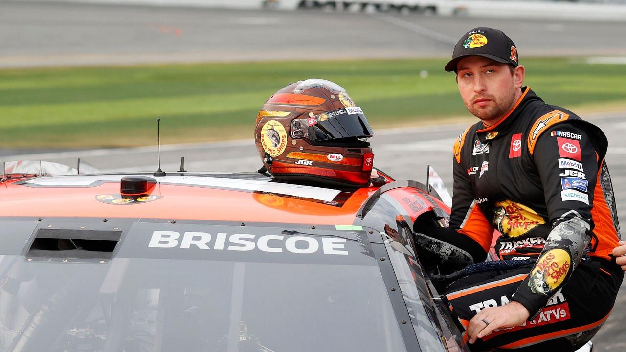 NASCAR Cup Series driver Chase Briscoe (19) prepares to get in the car after a rain delay for the Daytona 500 at Daytona International Speedway.