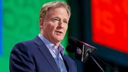 NFL Commissioner Roger Goodell welcomes fans to the 2025 NFL Draft before the first round on Thursday, April 24, 2025, at Lambeau Field in Green Bay, Wisconsin. The draft runs through April 26.