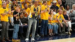Reggie Miller attends game three of the 2025 NBA Finals between the Oklahoma City Thunder and the Indiana Pacers at Gainbridge Fieldhouse.