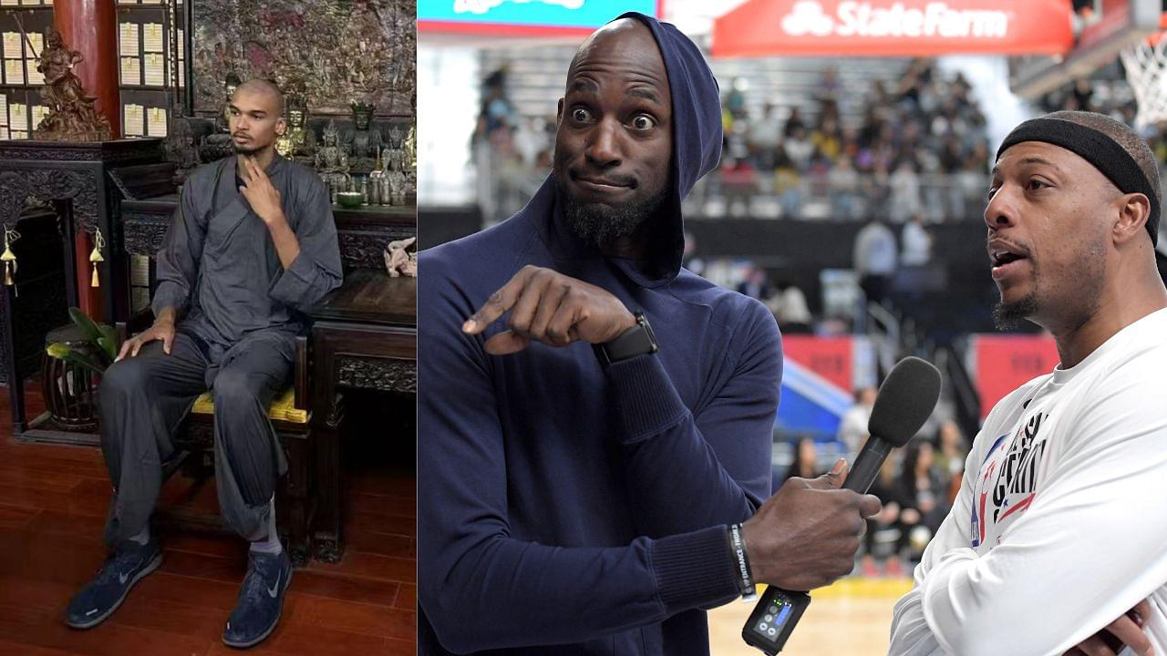 (L-R) Victor Wembanyama, Kevin Garnett, Paul Pierce