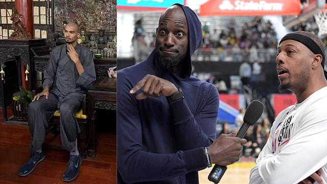 (L-R) Victor Wembanyama, Kevin Garnett, Paul Pierce