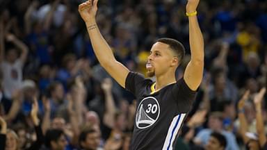 Mar 12, 2016; Oakland, CA, USA; Golden State Warriors guard Stephen Curry (30) gestures to the fans after a three point basket against the Phoenix Suns during the fourth quarter at Oracle Arena