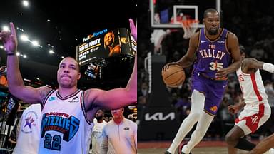 Desmond Bane (L), Kevin Durant (R)
