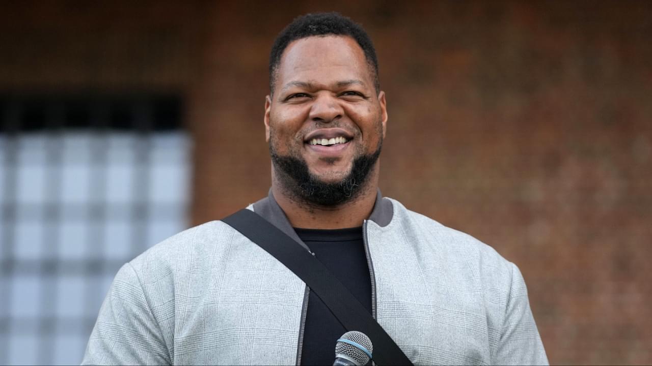 Ndamukong Suh at the NFL Experience London at the Battersea Power Station.