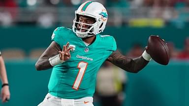 Miami Dolphins quarterback Tua Tagovailoa (1) attempts a pass against the San Francisco 49ers during second half at Hard Rock Stadium.