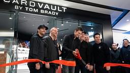 Tom Brady cuts the ribbon for the grand opening of Card Vault by Tom Brady, a sports card and memorabilia retailer at American Dream, East Rutherford, Friday, Apr. 11, 2025.