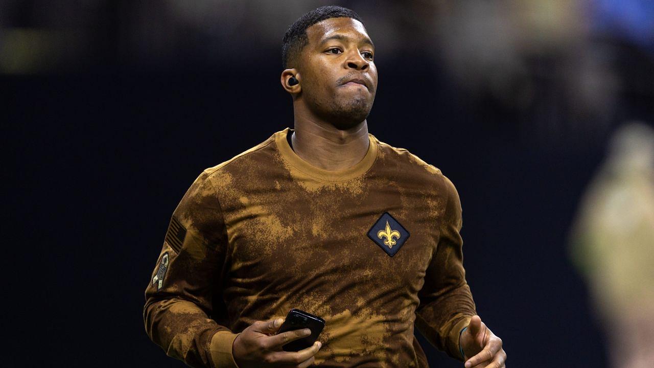 New Orleans Saints quarterback Jameis Winston (2) during warmups before the game against the Chicago Bears at the Caesars Superdome.