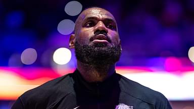 Jan 28, 2025; Philadelphia, Pennsylvania, USA; Los Angeles Lakers forward LeBron James (23) before action against the Philadelphia 76ers at Wells Fargo Center.