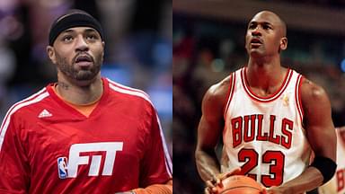 Kenyon Martin (L) and Michael Jordan (R)