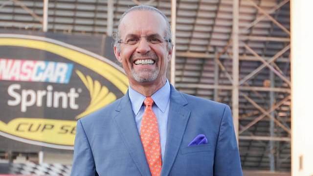 NASCAR announcer Kyle Petty at the Irwin Tools Night Race at Bristol Motor Speedway.