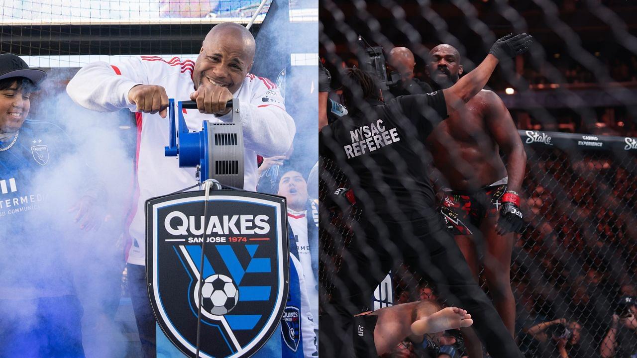 Daniel Cormier (L), Jon Jones (R)