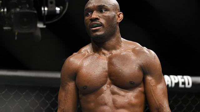 Kamaru Usman reacts during his fight