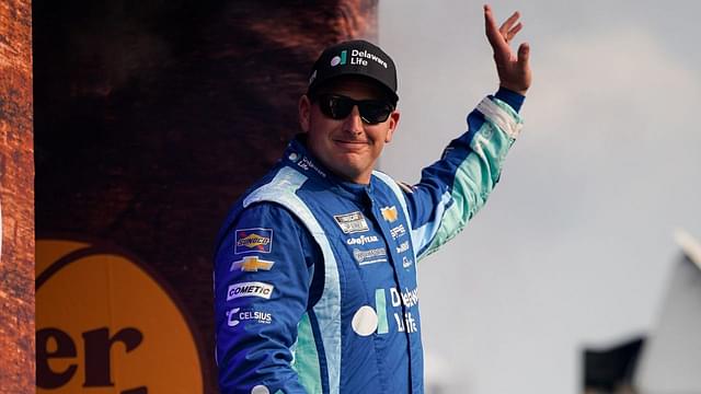 NASCAR Cup Series driver Michael McDowell is introduced before the Cracker Barrel 400 at Nashville Superspeedway in Lebanon, Tenn., Sunday, June 1, 2025.