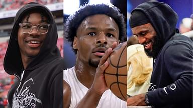 LeBron James and sons Bryce and Bronny