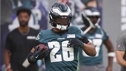 May 28, 2025; Philadelphia, PA, USA; Philadelphia Eagles running back Saquon Barkley (26) during OTAs at NovaCare Complex.