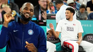 (L) LeBron James (R) Tyrese Haliburton