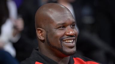 Los Angeles Lakers former center Shaquille O'Neal attends the game against the Phoenix Suns at the Staples Center.